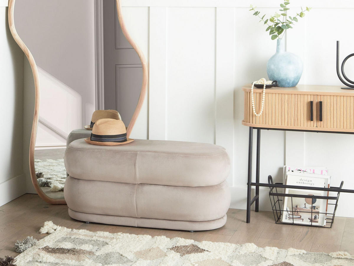 BANK Beige Ellendale - Taupe, Textil (90/40/41cm) - Beliani