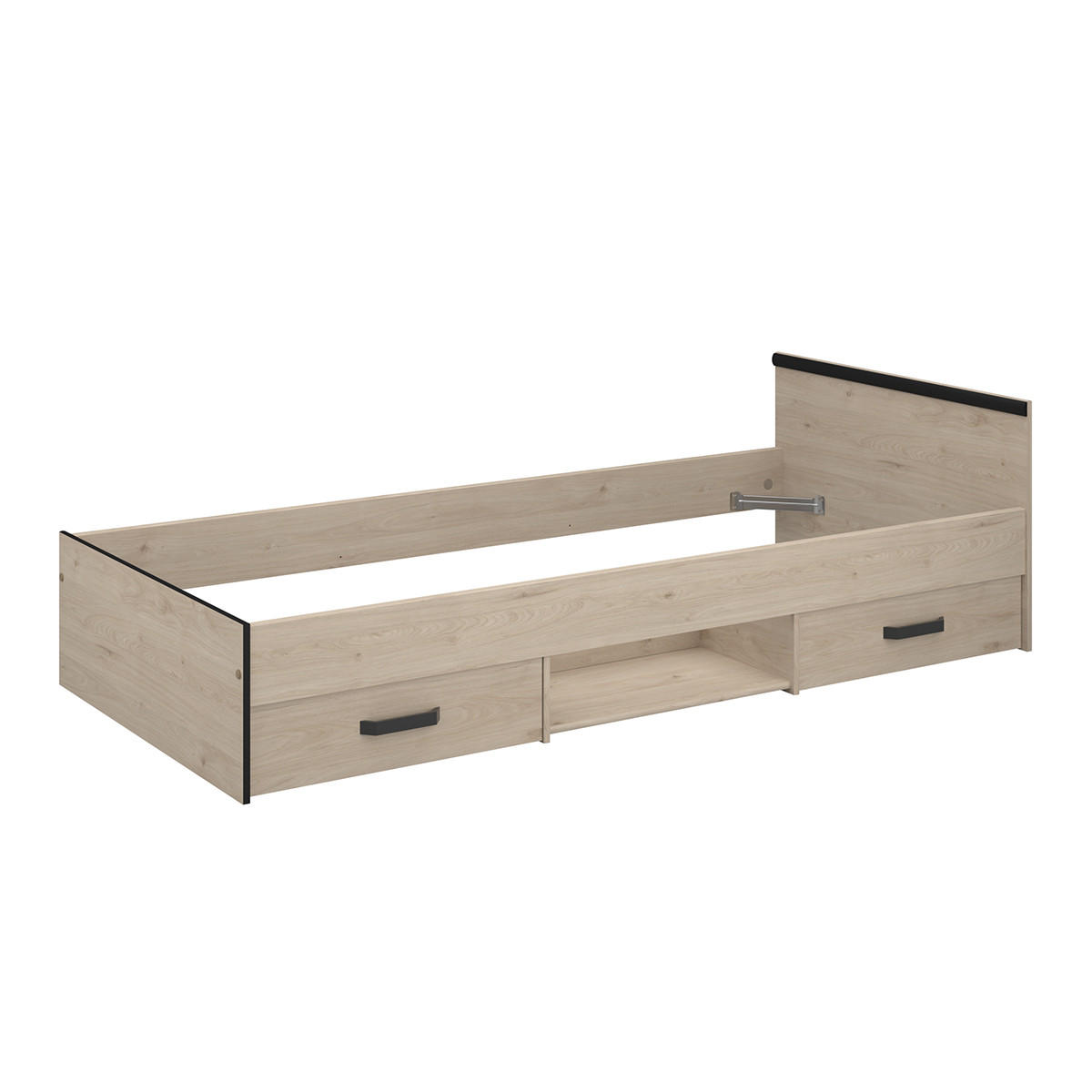 BETT mit 2 Schubladen mit Stauraum Liegefläche 90x200 - Nashville - Apfelbaumfarben, Holzwerkstoff (203/58.9/95.8cm) - Calicosy