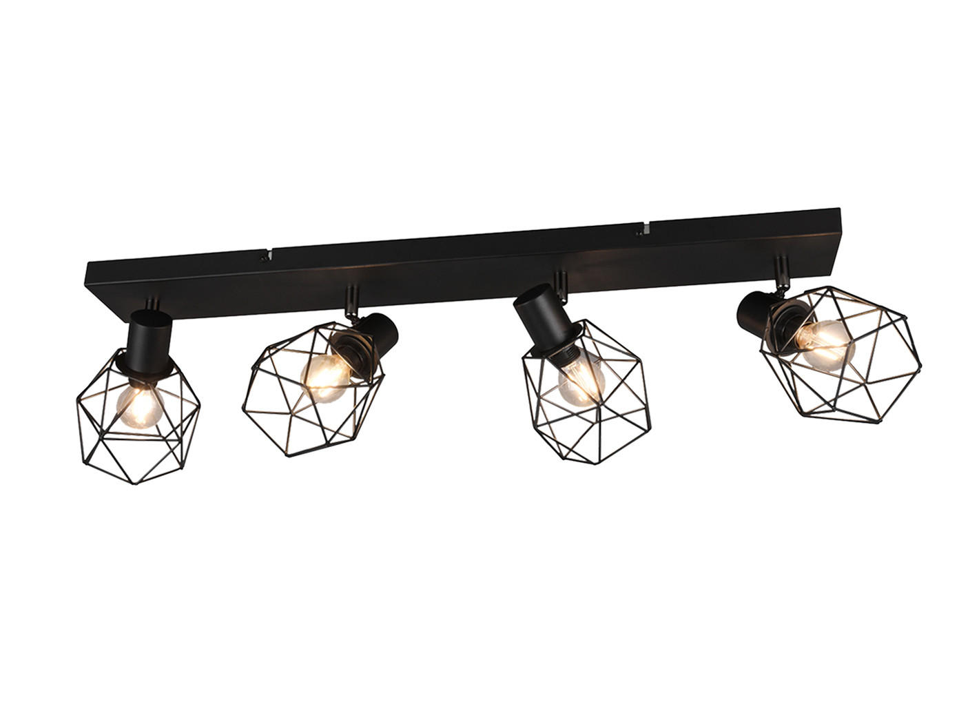 DECKENSTRAHLER 4-flammig Industrial Schwarz, Breite 70cm - Schwarz, Metall (9/70/14cm) - meineWunschleuchte