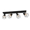 DECKENSTRAHLER 4-flammig Industrial Schwarz, Breite 70cm - Schwarz, Metall (9/70/14cm) - meineWunschleuchte