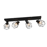 DECKENSTRAHLER 4-flammig Industrial Schwarz, Breite 70cm - Schwarz, Metall (9/70/14cm) - meineWunschleuchte