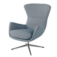SESSEL mit Kreuzfuß - Chromfarben/Blau, Textil/Metall (84/99/96cm) - home24