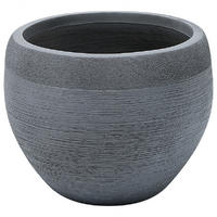 BLUMENTOPF grau rund 38/38/30 cm Zakros - Grau, Naturmaterialen (30cm) - Beliani