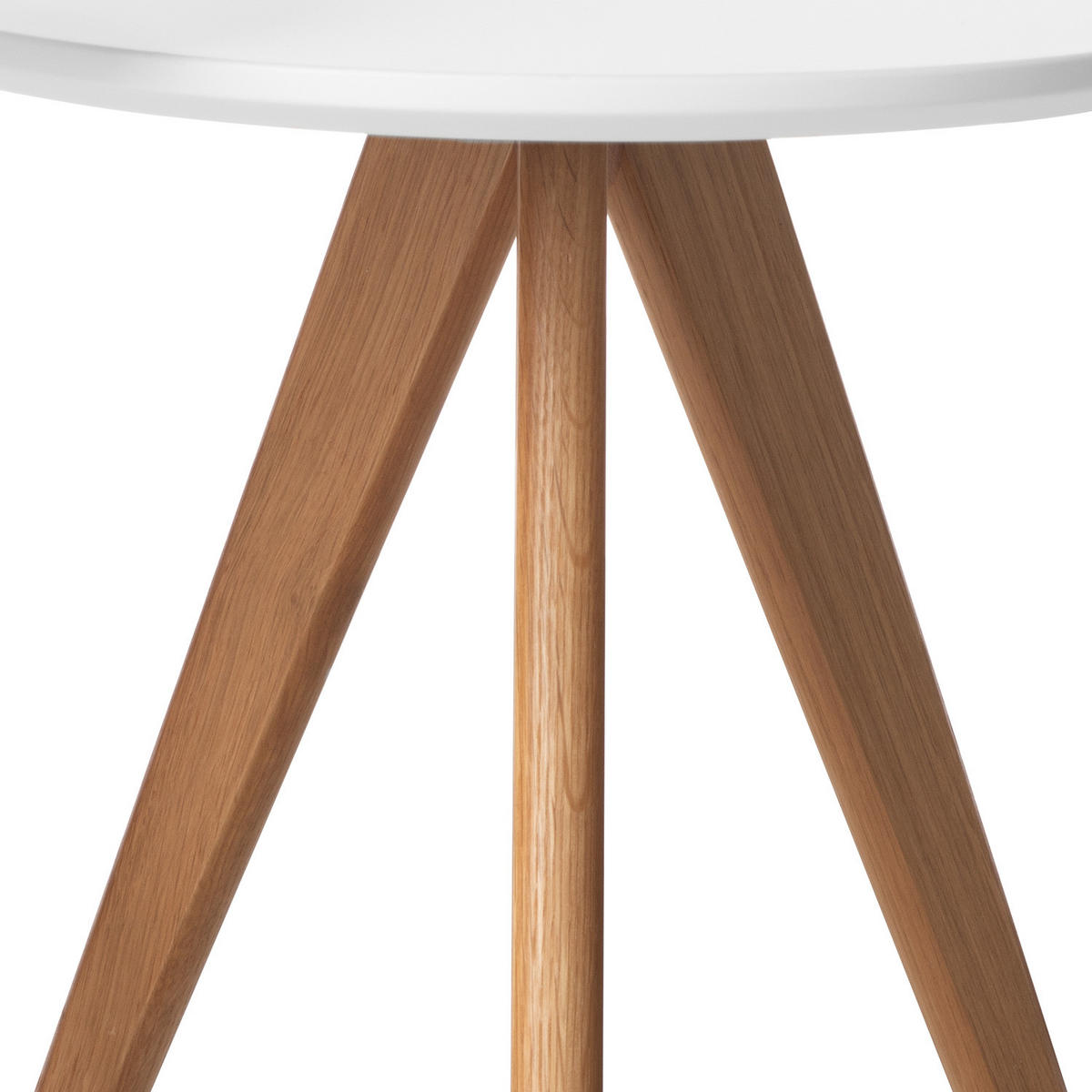 BEISTELLTISCH - 3-teilig - Eiche teilmassiv - Weiß / Eiche - Braun/Weiß, Holz/Holzwerkstoff (48/48/45cm) - home24