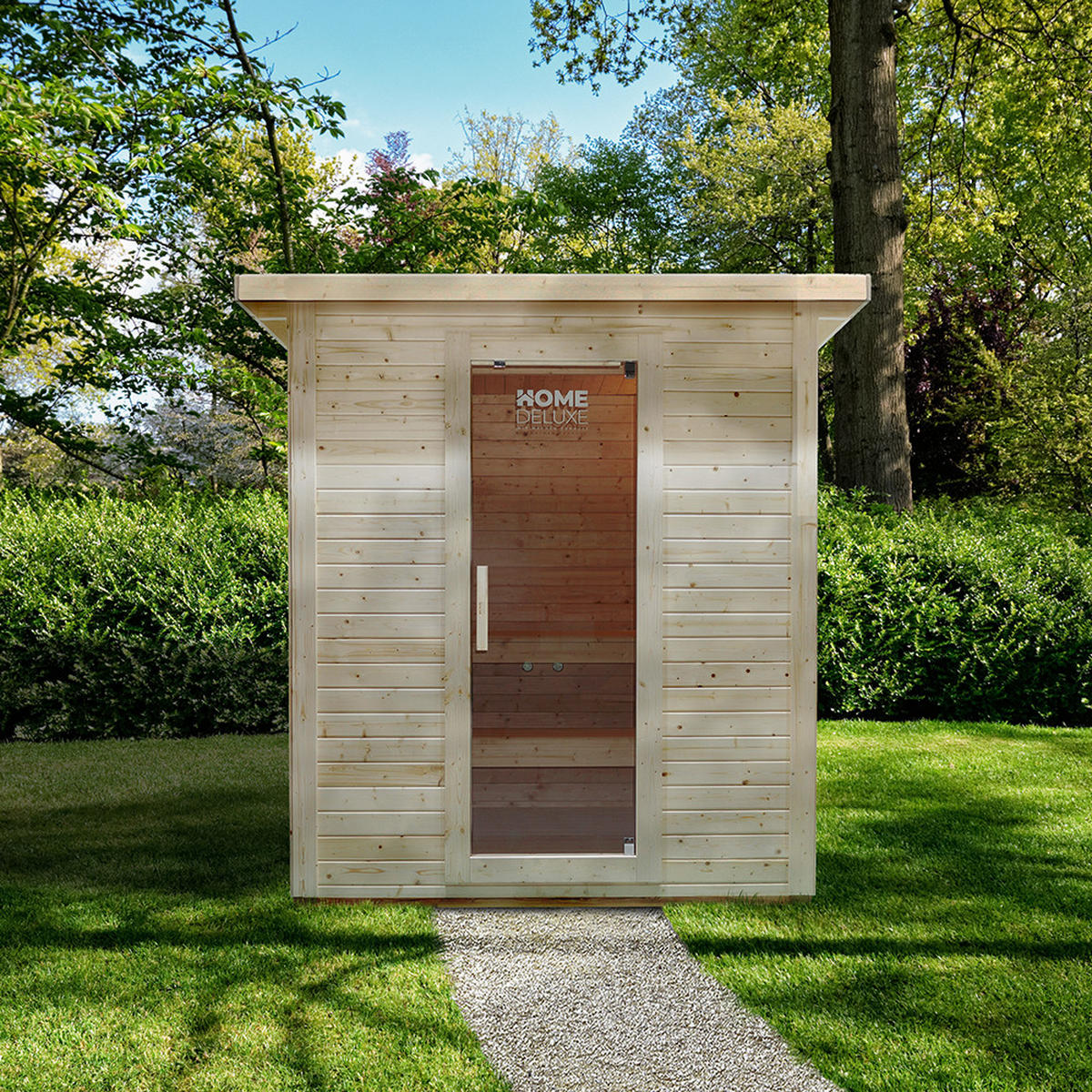 SAUNAHAUS TALO L - Größe: L - Braun, Holz (42/220/30cm) - Home Deluxe