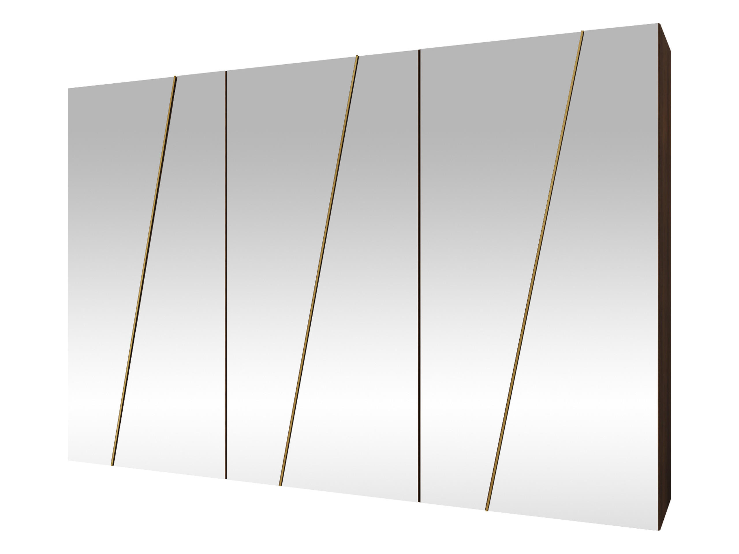 DREHTÜRENSCHRANK Zen 6L 300 cm - Goldfarben/Nussbaumfarben, Holzwerkstoff/Kunststoff (300/202/50cm) - MIRJAN24