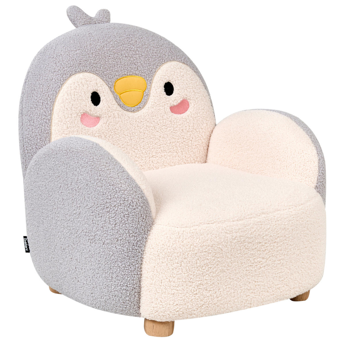 KINDERSESSEL Grau Fyn - Creme/Braun, Textil (50/60/55cm) - Beliani