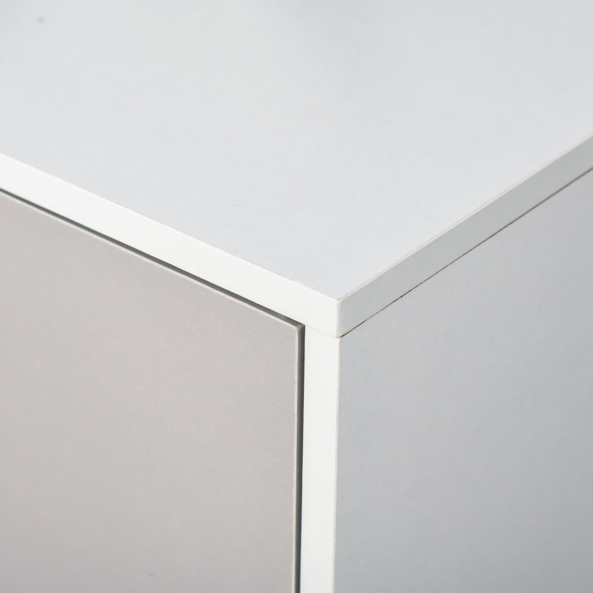 SIDEBOARD Weiß-Grau, 3 Türen, 3 offene Fächer, 96/30/75 cm - Grau, Holz (96/75/30cm) - PANGIVO