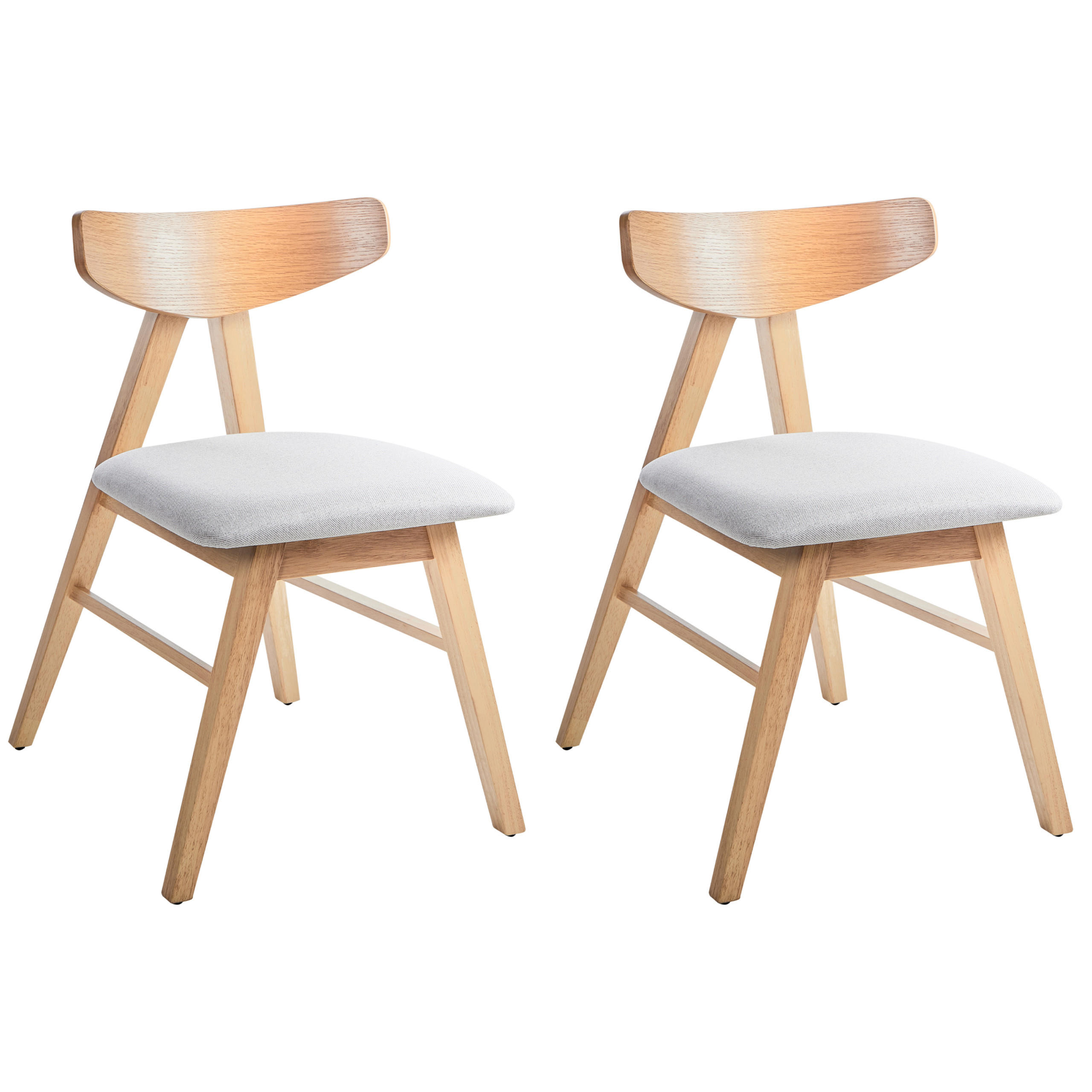 ESSZIMMERSTUHL 2er-Set Hellgrau Lacota - Hellgrau/Braun, Holz (50/77/58cm) - Beliani