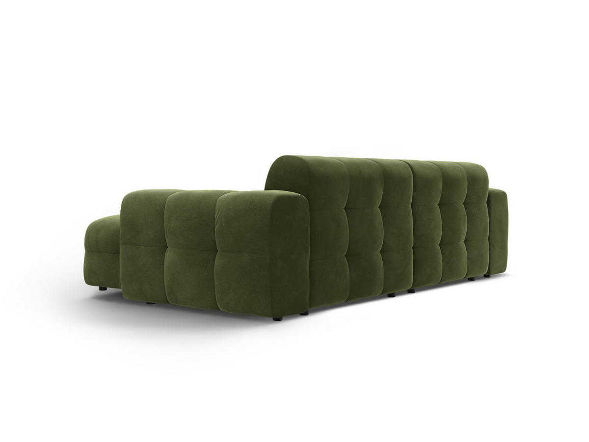 ECKSOFA rechts Kendal aus Samt armeegrün 4 Sitzplätze - Olivgrün, Textil (173/256cm) - Micadoni