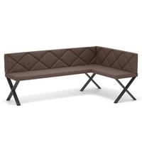 ECKBANK rechts VERO X Webstoff gesteppt, 128/168 cm Braun - Braun, Textil/Metall (128/168cm) - Idohome