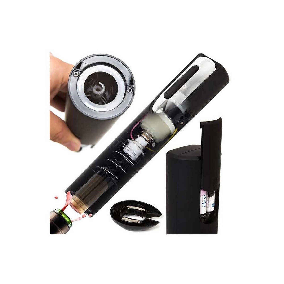 ELEKTRISCHER Korkenzieher KH1150 - Schwarz, Metall (5cm) - Kinghoff 