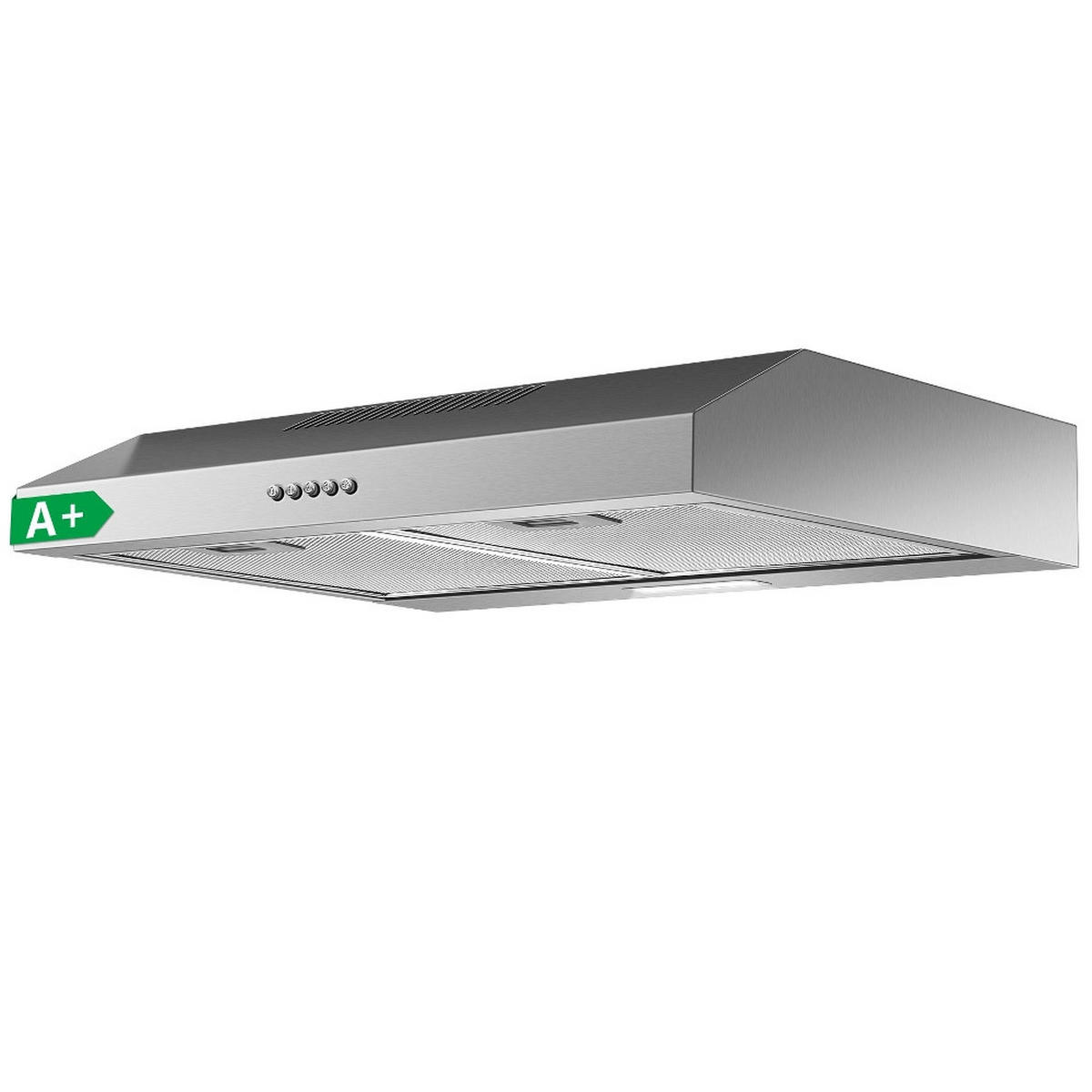 DUNSTABZUGSHAUBE -UNTERBAU-ENERGIEEFFIZIENZKLASSE A+, Edelstahl, 3 Stufen, LED-BELEUCHTUNG, für Küchen, 60/15/50 cm - Silberfarben, Metall (14.02/49/64cm) - Rolipo
