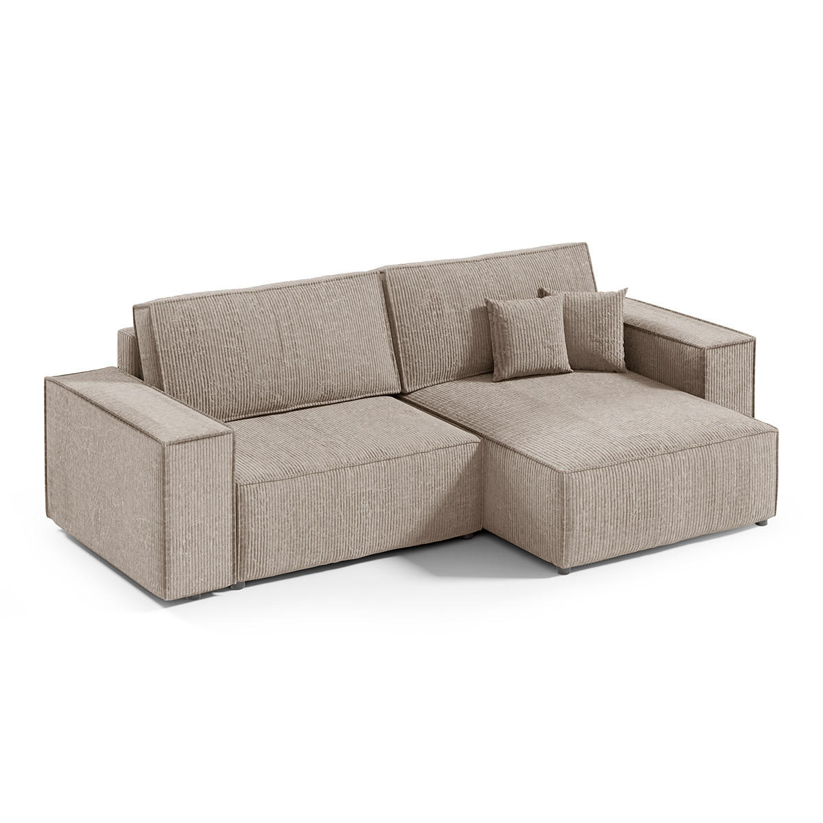 ECKSOFA Isaac 3 Sitzplätze Taupe - Taupe, Holz (257/148cm) - Petits-meubles