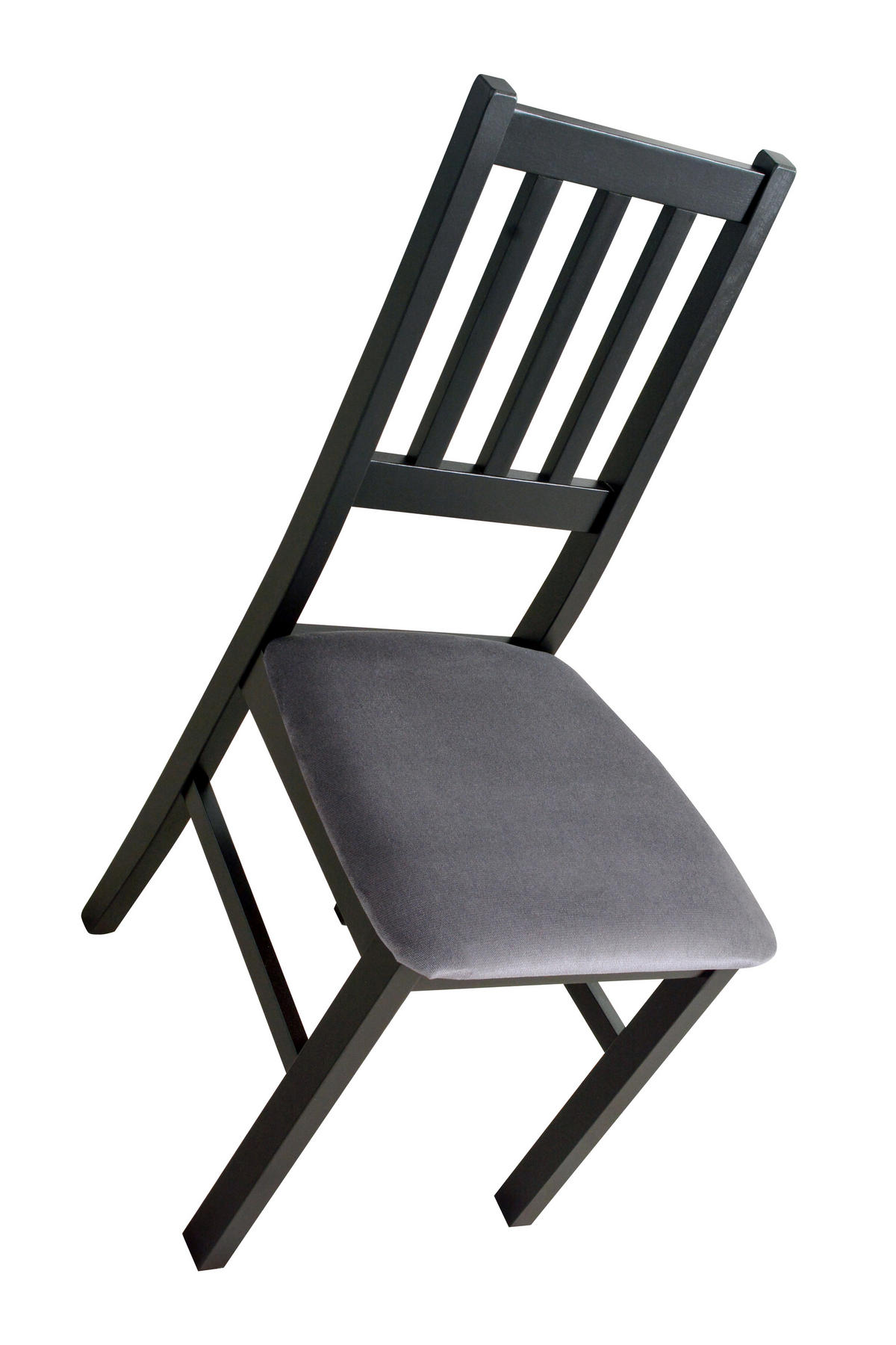 STUHL Bos 4 (4er Set) - Schwarz/Grau, Holz (43/94/40cm) - Leaf Design