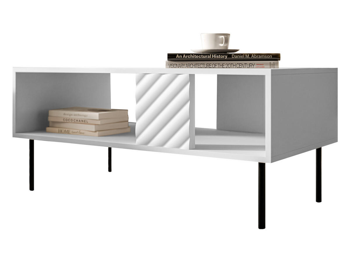 COUCHTISCH Lucca 100 - Schwarz/Weiß, Holz/Holzwerkstoff (55/100/46cm) - MIRJAN24