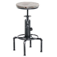 BARHOCKER Metall Antik Silber - Silberfarben, Metall (33/59/33cm) - CLP