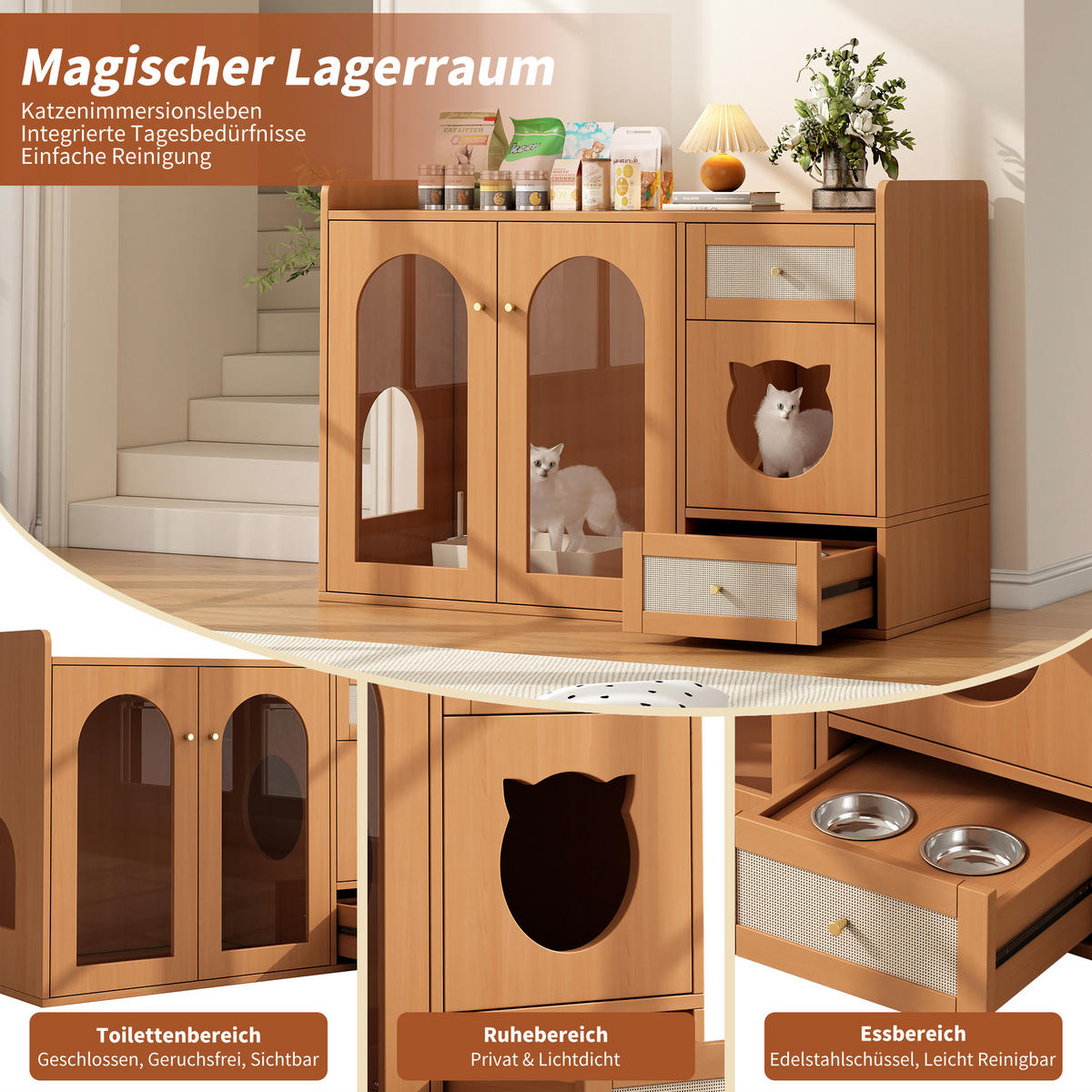 SCHRANK, Stauraum, Modern, Holzoptik, Weiß - Walnussfarben, Holz (45/83/120cm) - FLIEKS