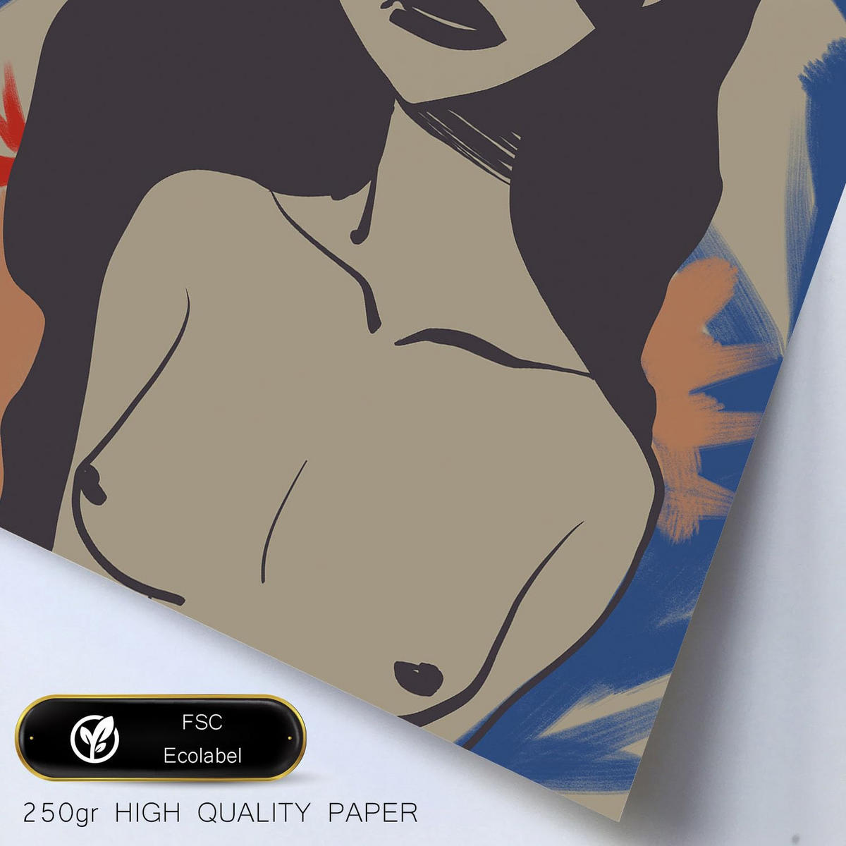 POSTER Set Mit 6 Faszinierende Schönheit In Weibliche Zusammenfassung Ästhetische Dekorative Gemälde Für Ihr Zuhause A3 & A4 Rahmen Aus Hellem Holz - Beige, Papier (29/3cm) - Nacnic