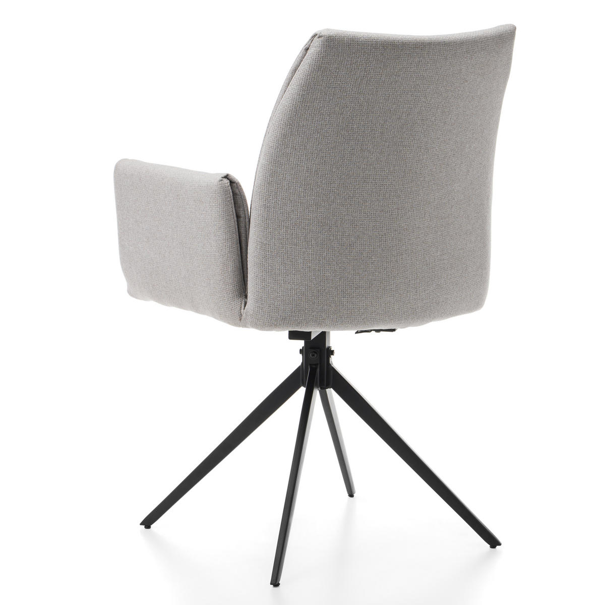STUHL PRATO gepolstert mit Steppung - grau - Chenille - Schwarz/Grau, Textil/Metall (60/89/63cm) - NEW HOME