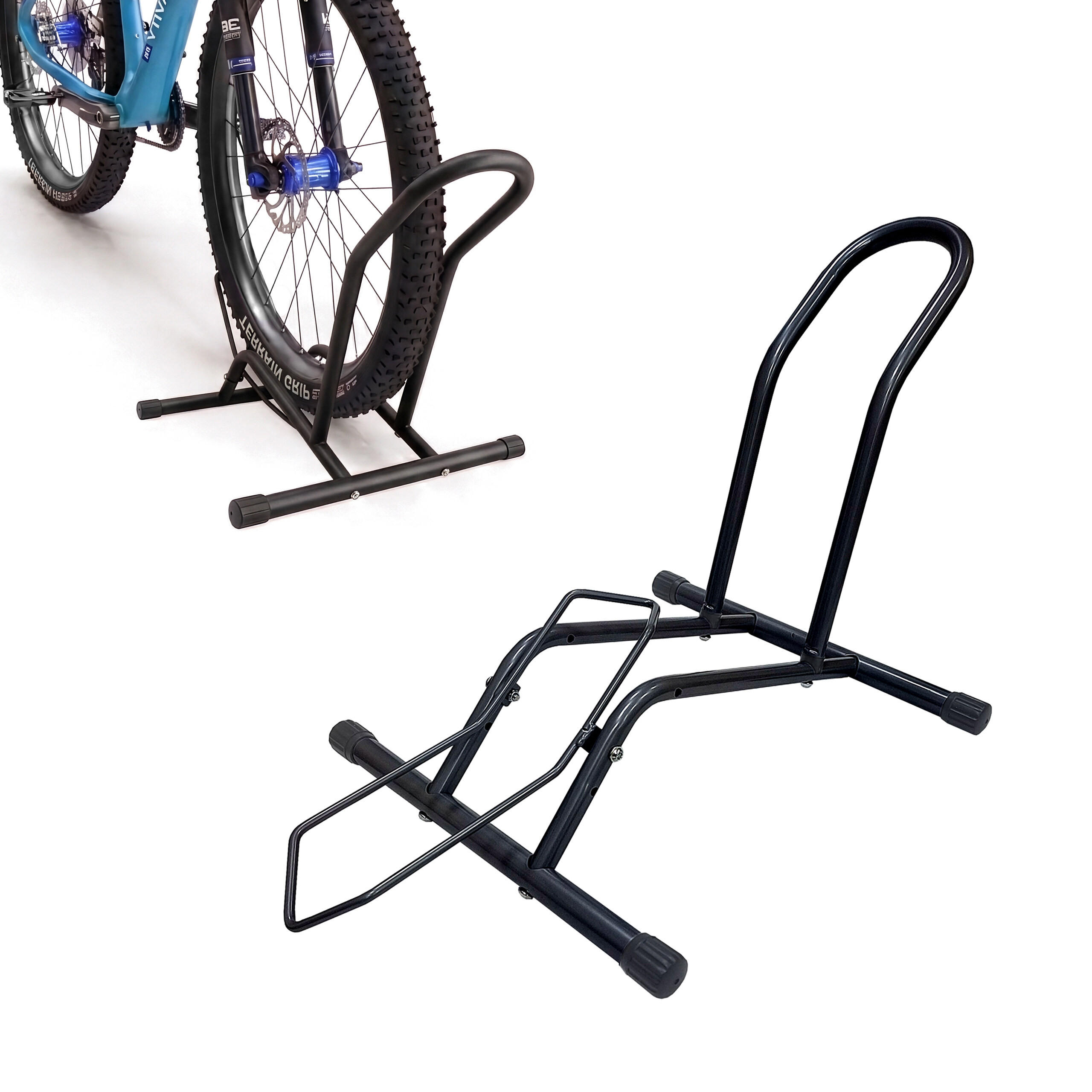 FAHRRADSTÄNDER Schwarz Stahl bis 29 Zoll - Schwarz, Metall (41/38/59cm) - Relaxdays