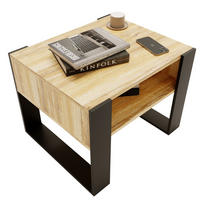 COUCHTISCH Karo65 65/45/53,6 - Alteiche/Schwarz, Holzwerkstoff (53/65/45cm) - RAUMHIRSCH FURNITURE