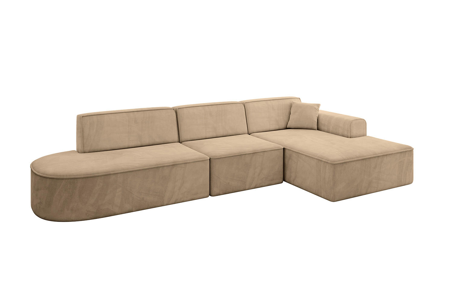 ECKSOFA Ottomane Rechts IREA-L2-v3 - 328x171x79 cm Beige - Beige, Holzwerkstoff/Textil (171/328cm) - ALTDECOR