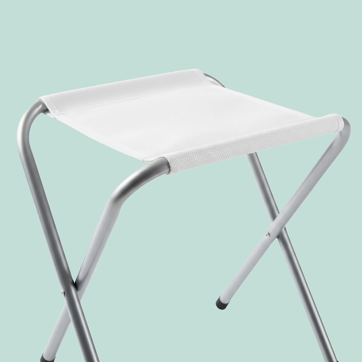 CAMPINGTISCH-SET - Weiß, Holzwerkstoff/Textil (60/120/71cm) - Relaxdays