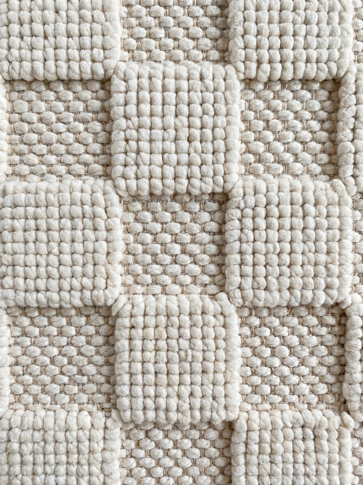 TEPPICH Flachgewebe LANGAU in Creme, mit Schachbrettmuster, Ø 80 cm - Creme, Textil (80/80cm) - KADIMA DESIGN