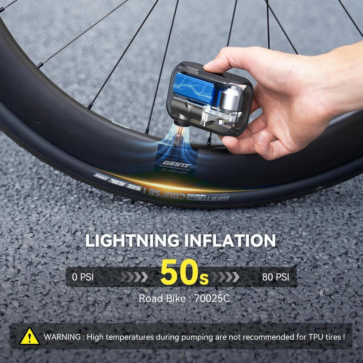 FAHRRADPUMPE AT1 MAX mit Digitalem Manometer - Schwarz, Kunststoff (5.4/3.2/8.1cm)