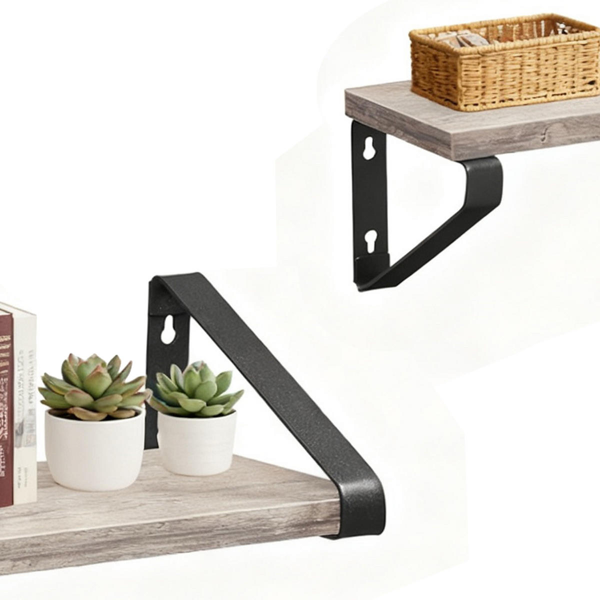 WANDREGAL-SET - Beige, Holzwerkstoff/Metall (40/11/12cm) - Relaxdays