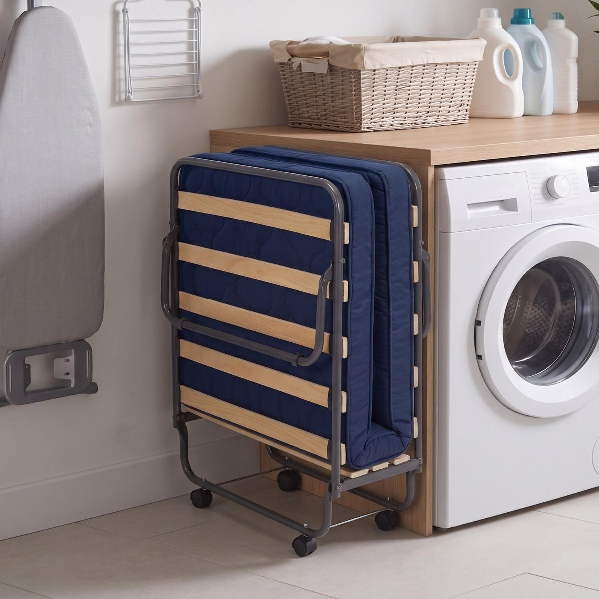 KLAPPBETT mit Matratze 80x190 - Blau, Metall (80/190cm) - Talamo Italia
