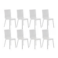 BESUCHERSTUHL 8er Set Holz weiß - Weiß, Holz/Metall (43/87/47cm) - CLP