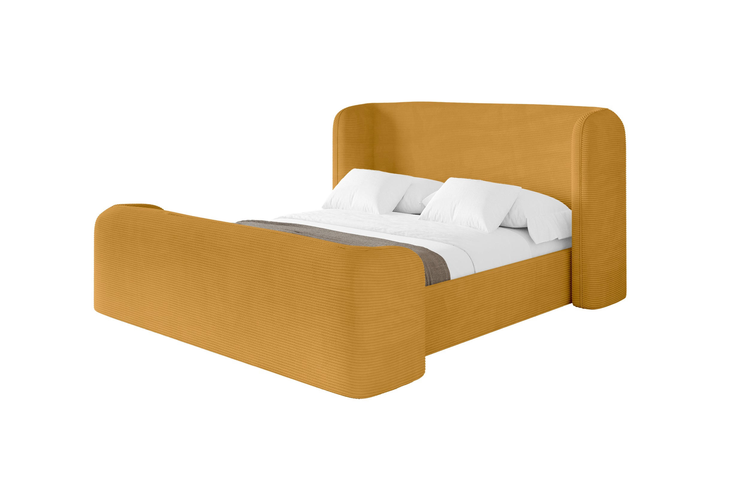 Altdecor Polsterbett Currygelb 180x200 cm