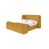 POLSTERBETT mit Bettkasten, Fußteil und Lattenrost, Boxbett ohne Matratze - ESTI-Z 160x200 Senfgelb - Currygelb, Holzwerkstoff/Textil (160/200cm) - ALTDECOR