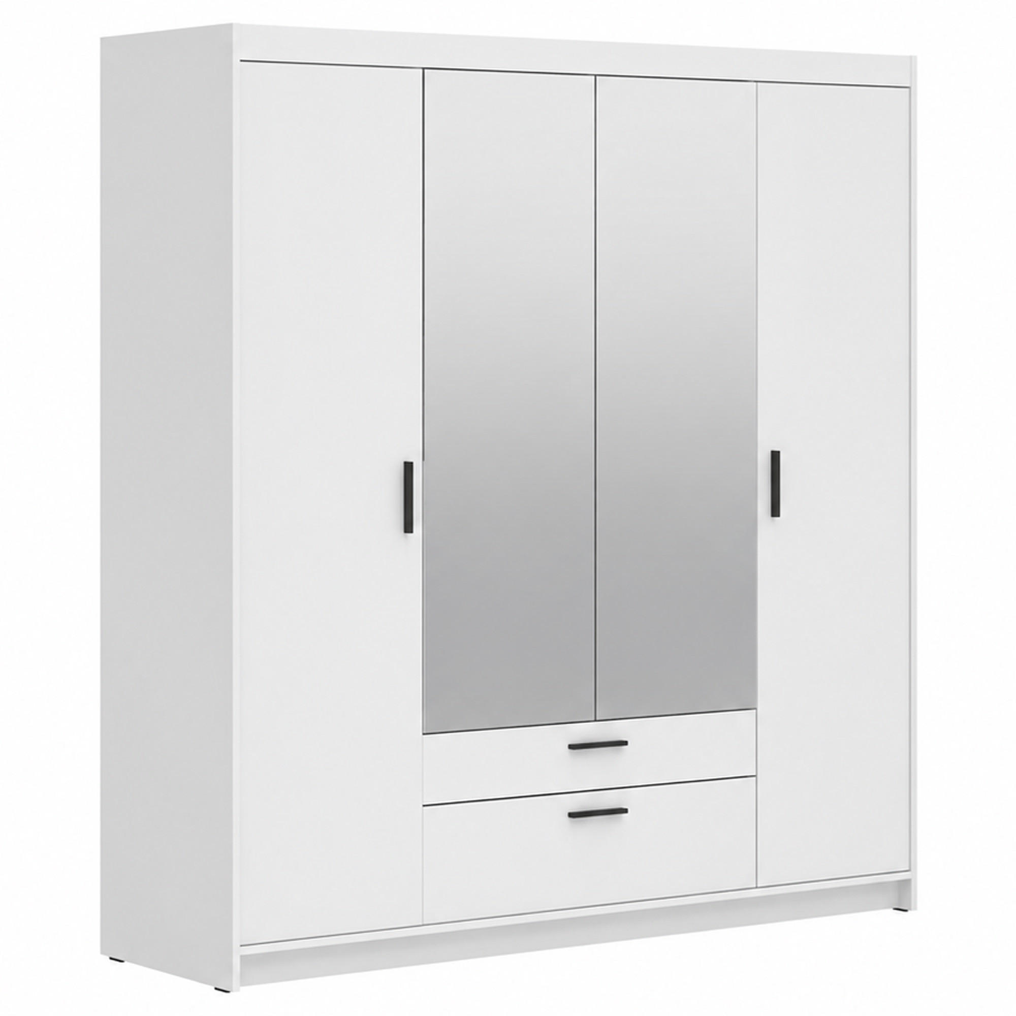 Beautysofa Drehtürenschrank Weiß 176x190x53 cm