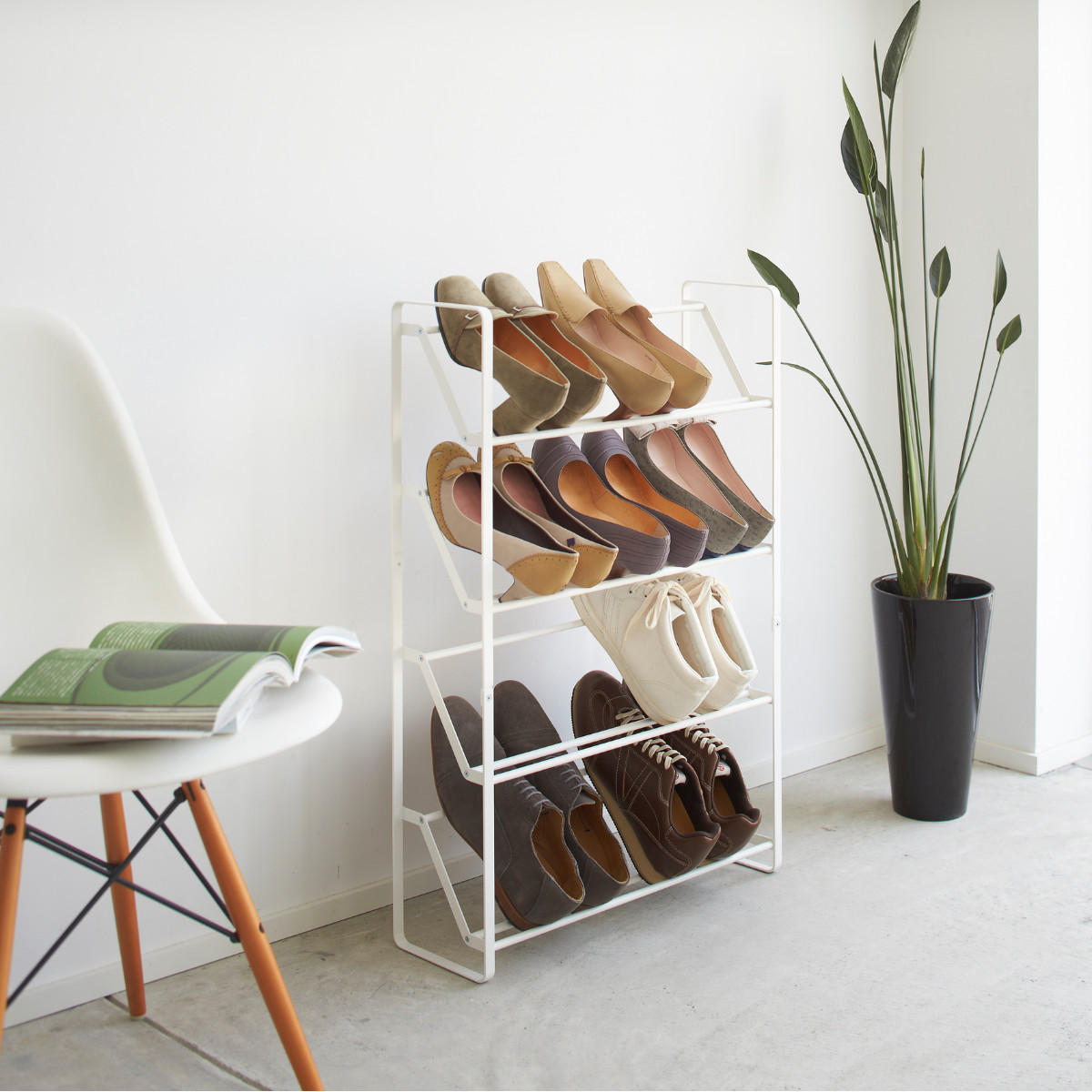 SCHUHREGAL Frame weiß 53/80/17 cm schmal - Weiß, Metall (53/80/17cm) - Yamazaki