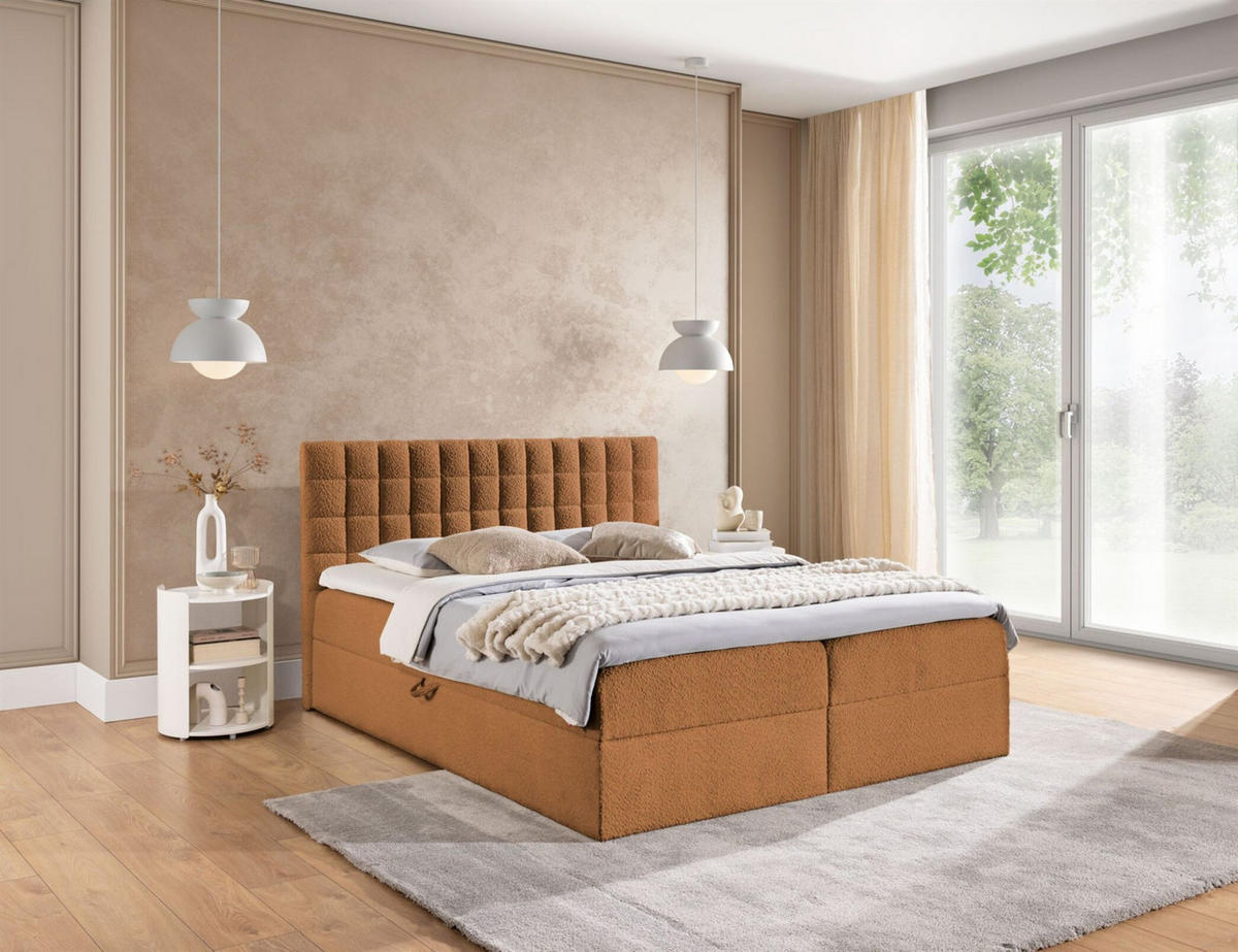 BOXBETT Toribo Premium - Braun, Holzwerkstoff/Textil (140/220cm) - Fun Möbel