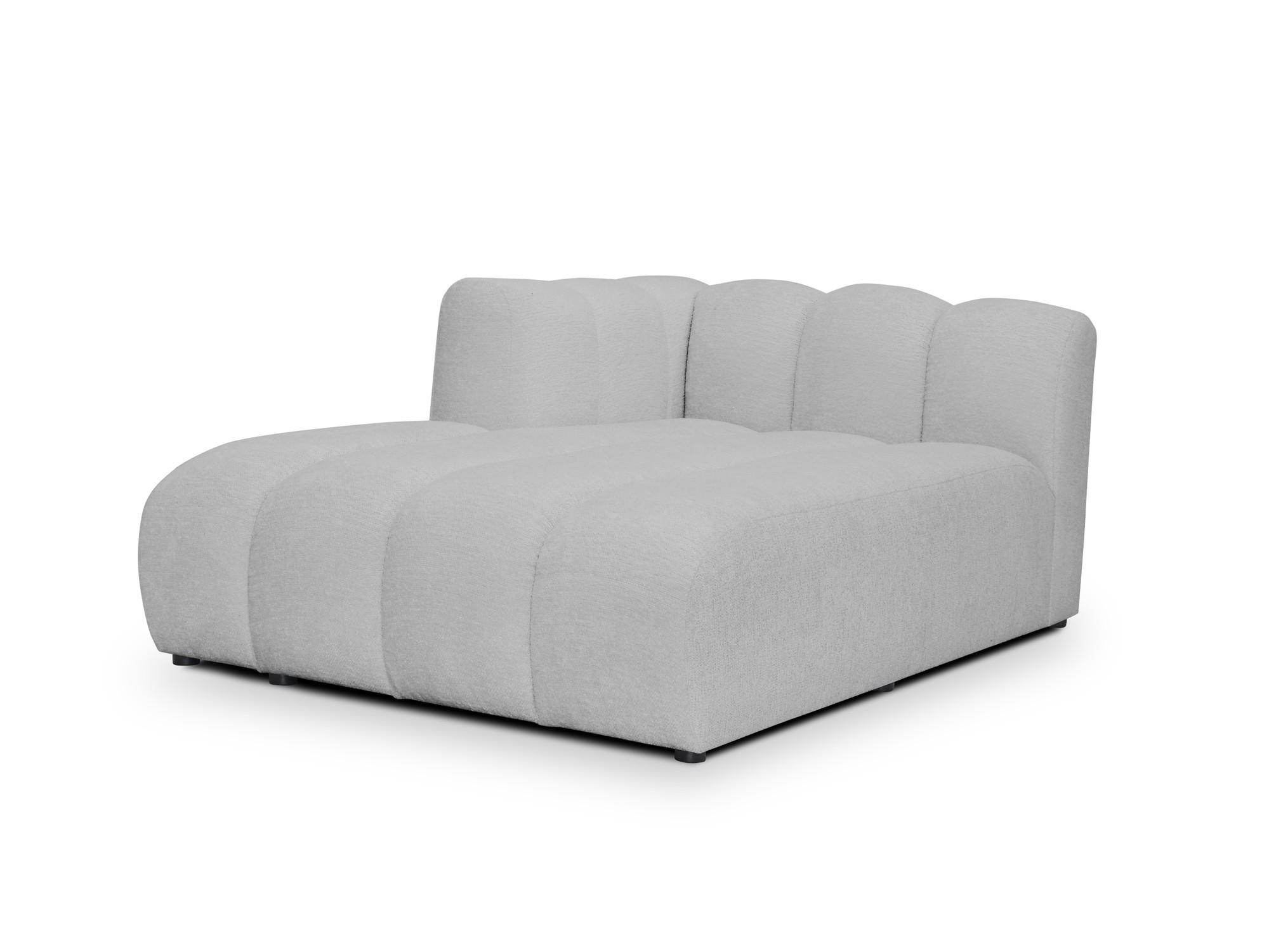 SOFAELEMENT Links Chenille Stoff Grau - Hellgrau/Schwarz, Holzwerkstoff/Kunststoff (179/70/113cm) - Makamii