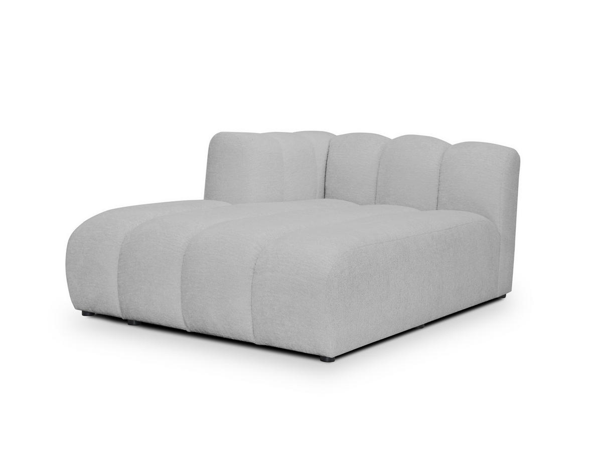 SOFAELEMENT Links Chenille Stoff Grau - Hellgrau/Schwarz, Holzwerkstoff/Kunststoff (179/70/113cm) - Makamii