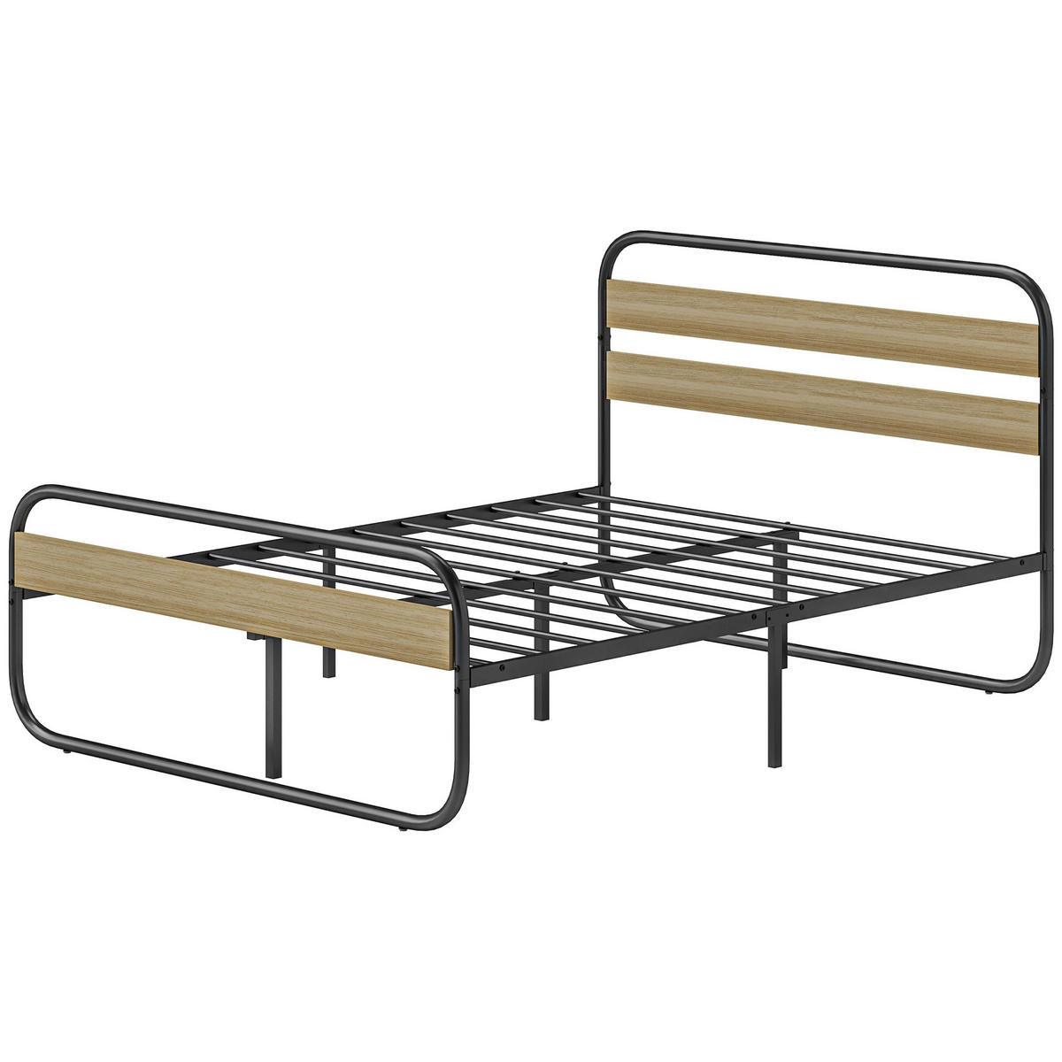 BETT 140x190 cm DE-14574 mit Kopfteil & Lattenrost Holzoptik - Eichefarben, Metall (140/190cm) - ComfortXL