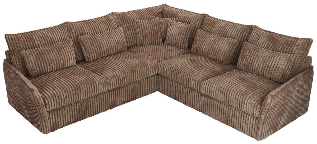 ECKSOFA VERSO L Braun Cord - Schwarz/Braun, Kunststoff/Textil (270/270cm) - MKS