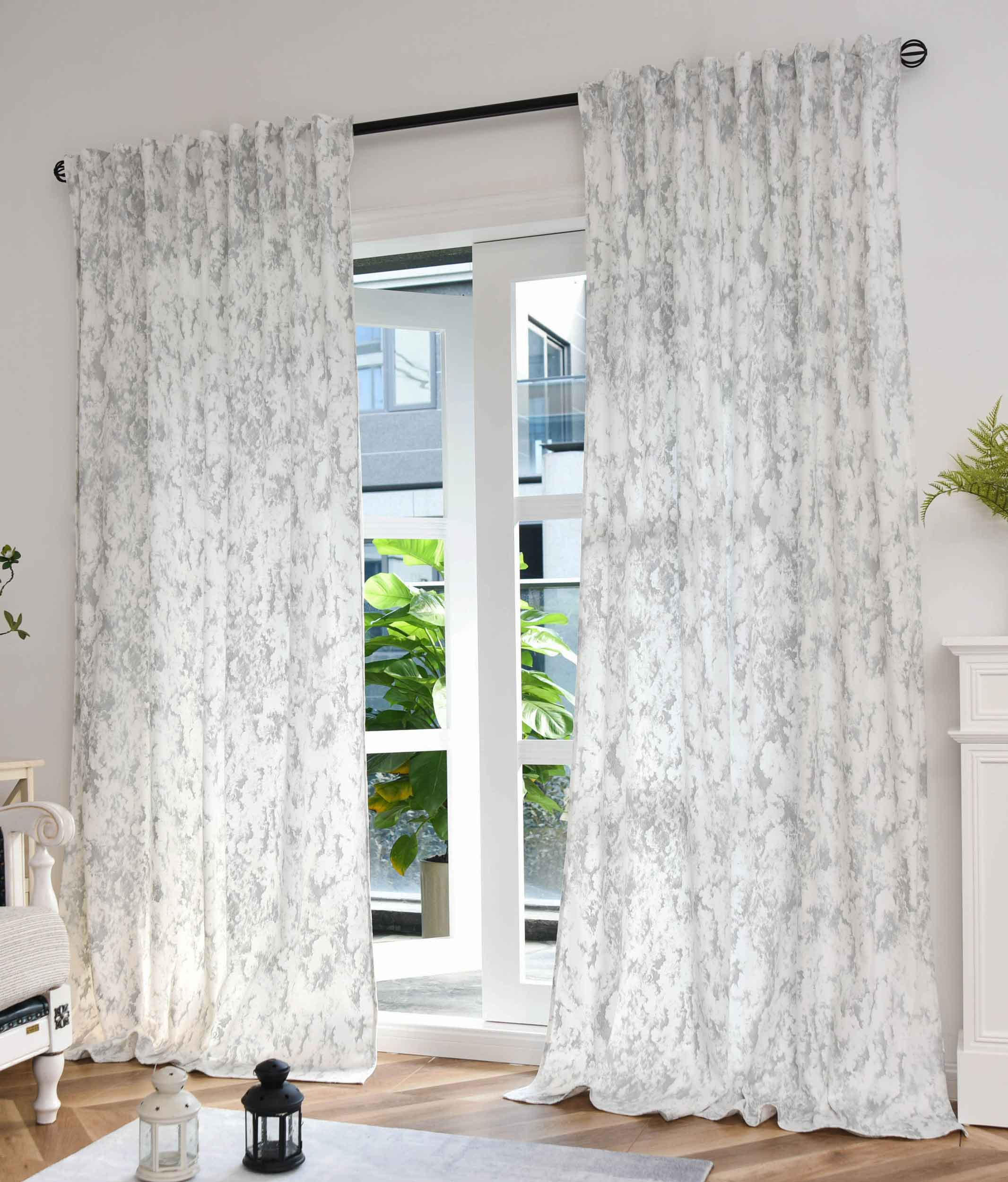VORHANG 2ER SET MILANO STAR HxB 245x140 cm Weiß Silber - Weiß, Textil (140/245cm) - Gardinenbox
