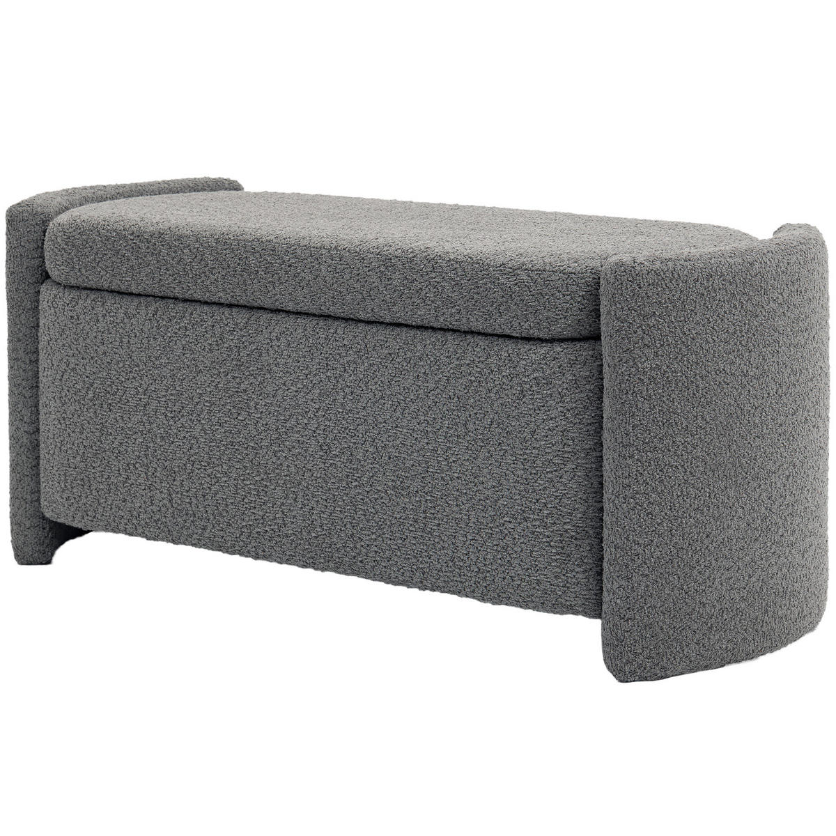 TRUHENBANK DE-07142 gepolstert, Eukalyptusholz Grau - Grau, Holz/Textil (44/45.5/105cm) - ComfortXL