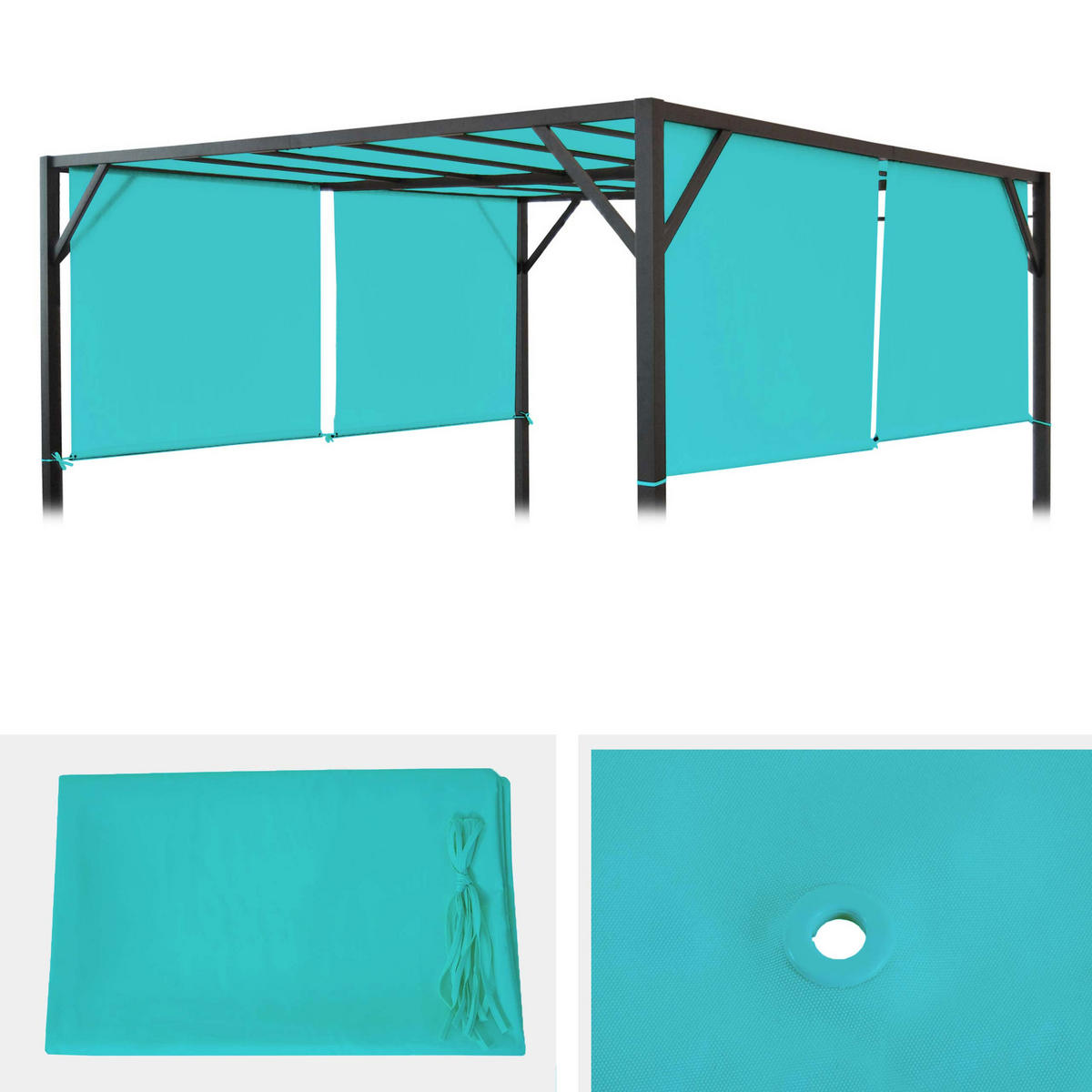 ERSATZBEZUG DACH FÜR PERGOLA BEJA Türkis - Türkis, Textil (272/1/496cm) - MCW