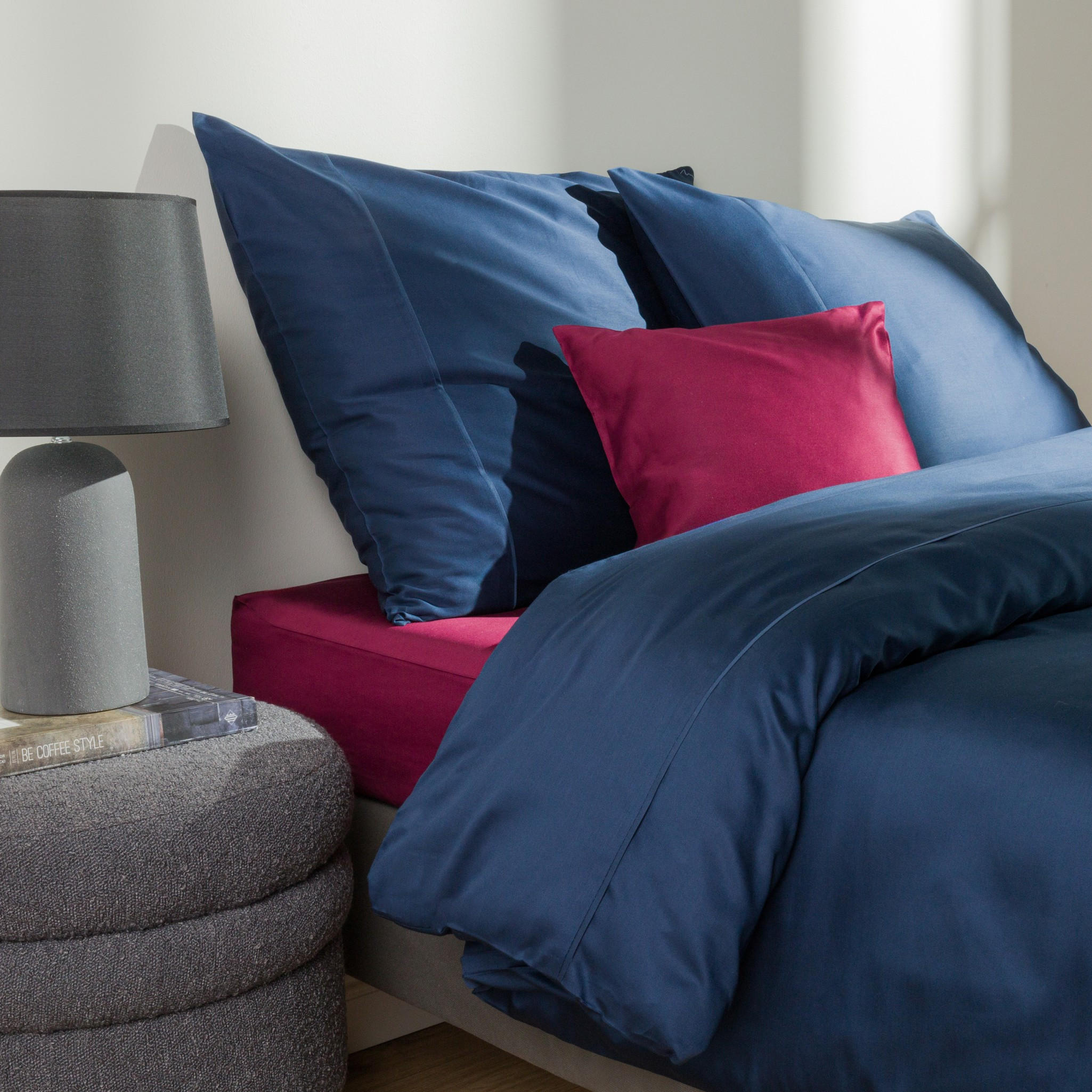 BETTWÄSCHE Satinette - Dunkelblau, Textil (200/220cm) - home&you