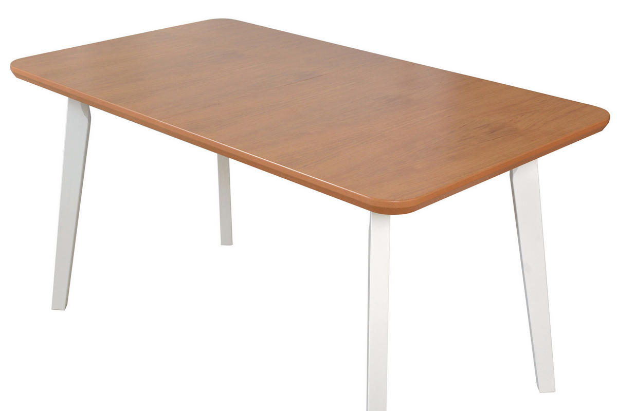 ESSTISCH Oslo 7,140-180/80 cm, eiche - Wildeiche/Weiß, Holz (80/140/75cm) - Leaf Design