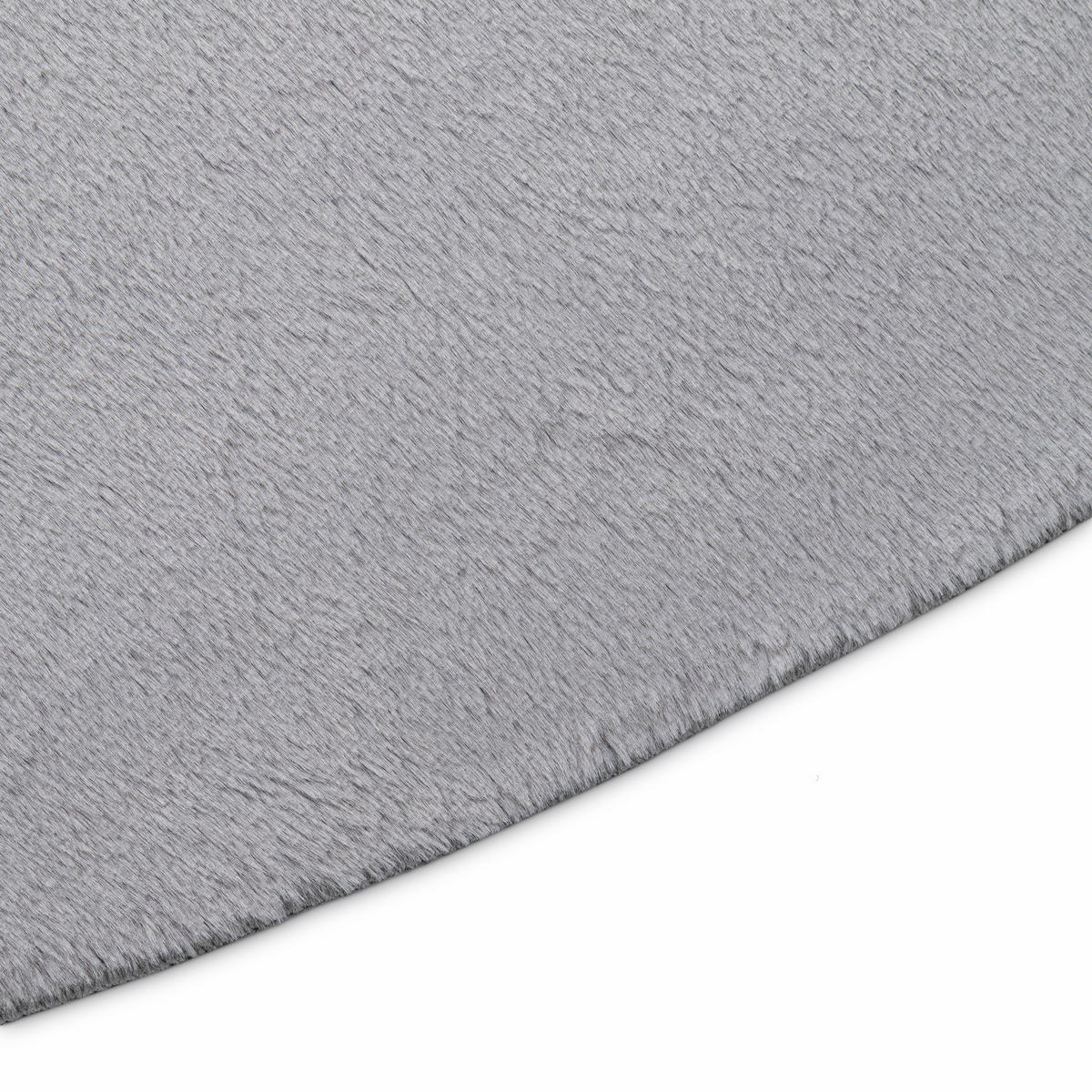 KURZFLORTEPPICH LUMI rund hellgrau kuschelweich waschbar 160/160 cm - Hellgrau, Textil (160/160cm) - Tapiso