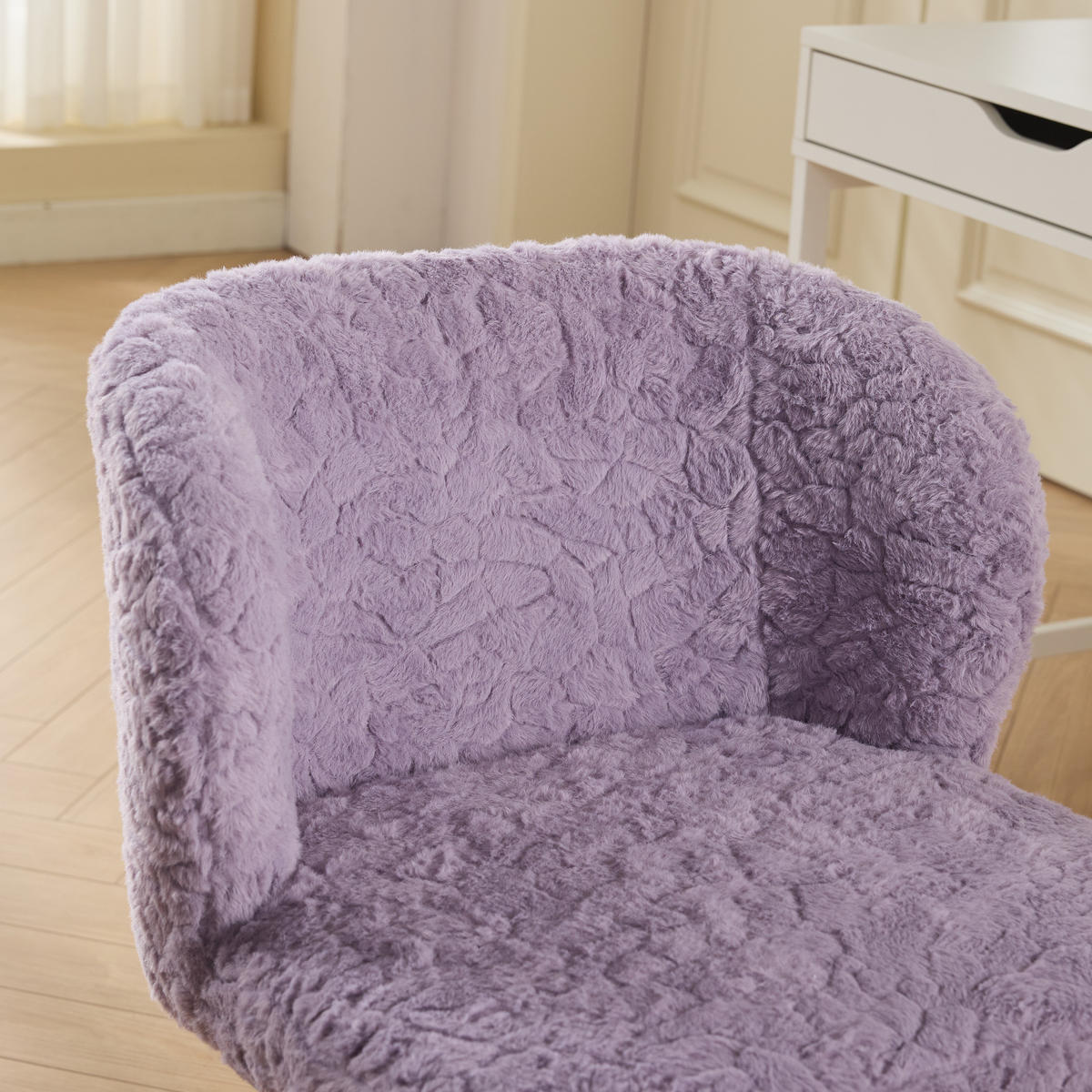 SCHREIBTISCHSTUHL Violett Drehbar Höhenverstellbar - Lila, Metall (55/81/57cm) - PANGIVO