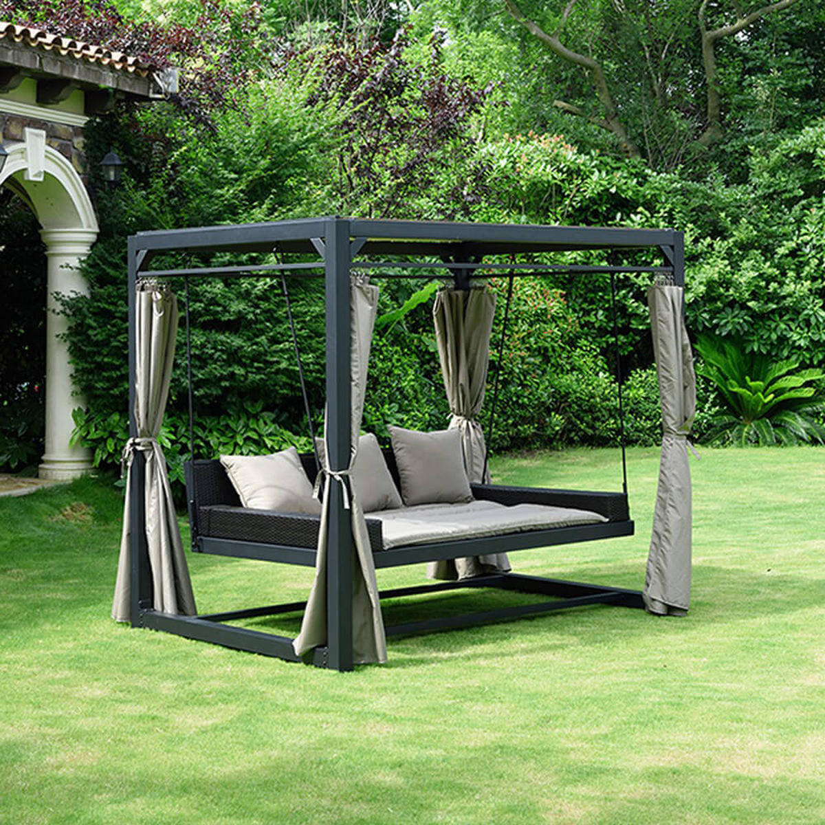 PAVILLON PROVENCE - Ohne Regenabdeckung - Anthrazit, Metall (180/210/236cm) - Home Deluxe